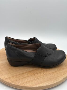 Dansko Fae Slip On Loafer Comfort Shoe Black Leather Womens US 5.5-6 EU 36